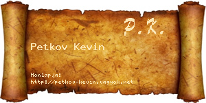 Petkov Kevin névjegykártya